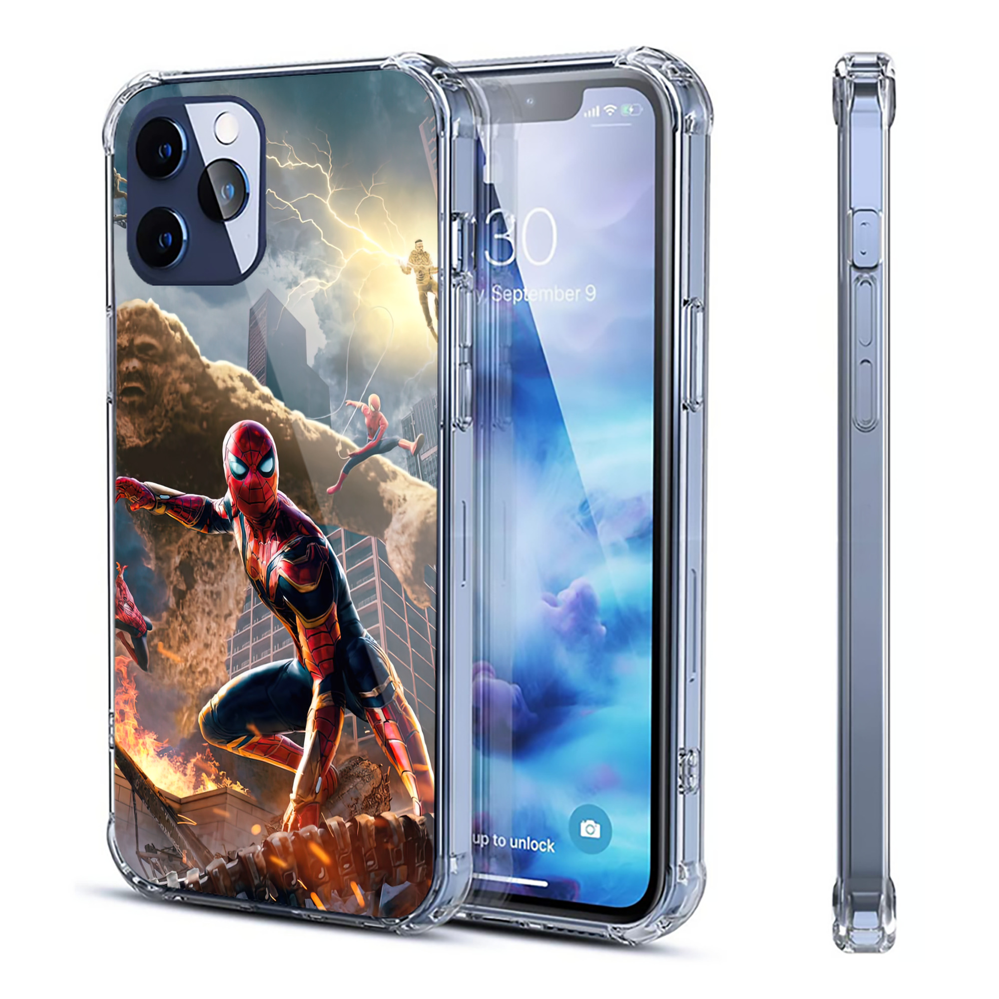 （画像用） Spider Man スパイダーマン 【iPhone 12シリーズ対応】透明スマホケース（クリアソフトケース）